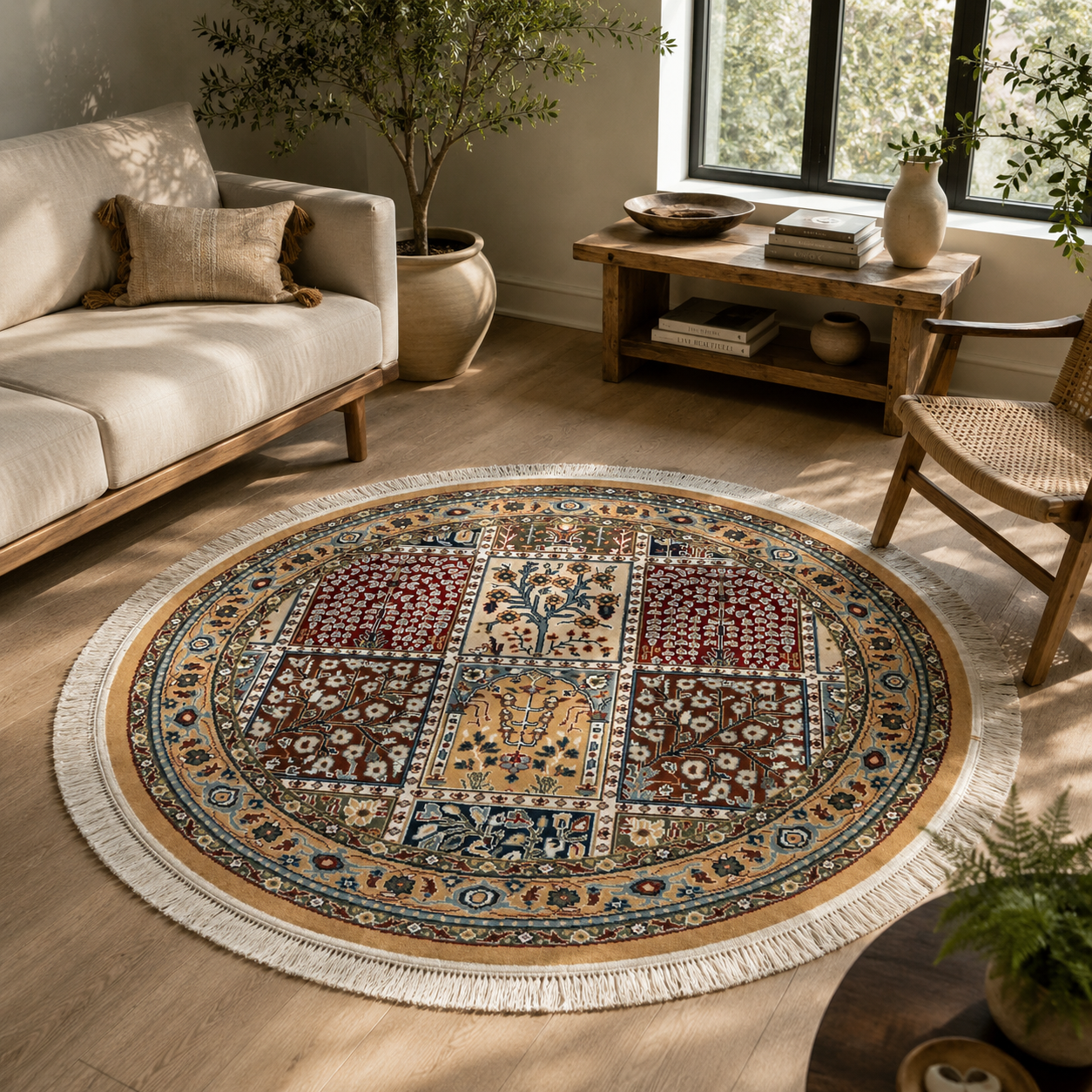 Mehrab Beige Round Rug
