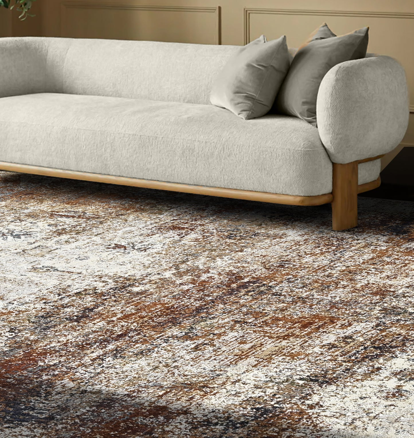 Rust Patina Powerloom Rug (UV21 Rust)