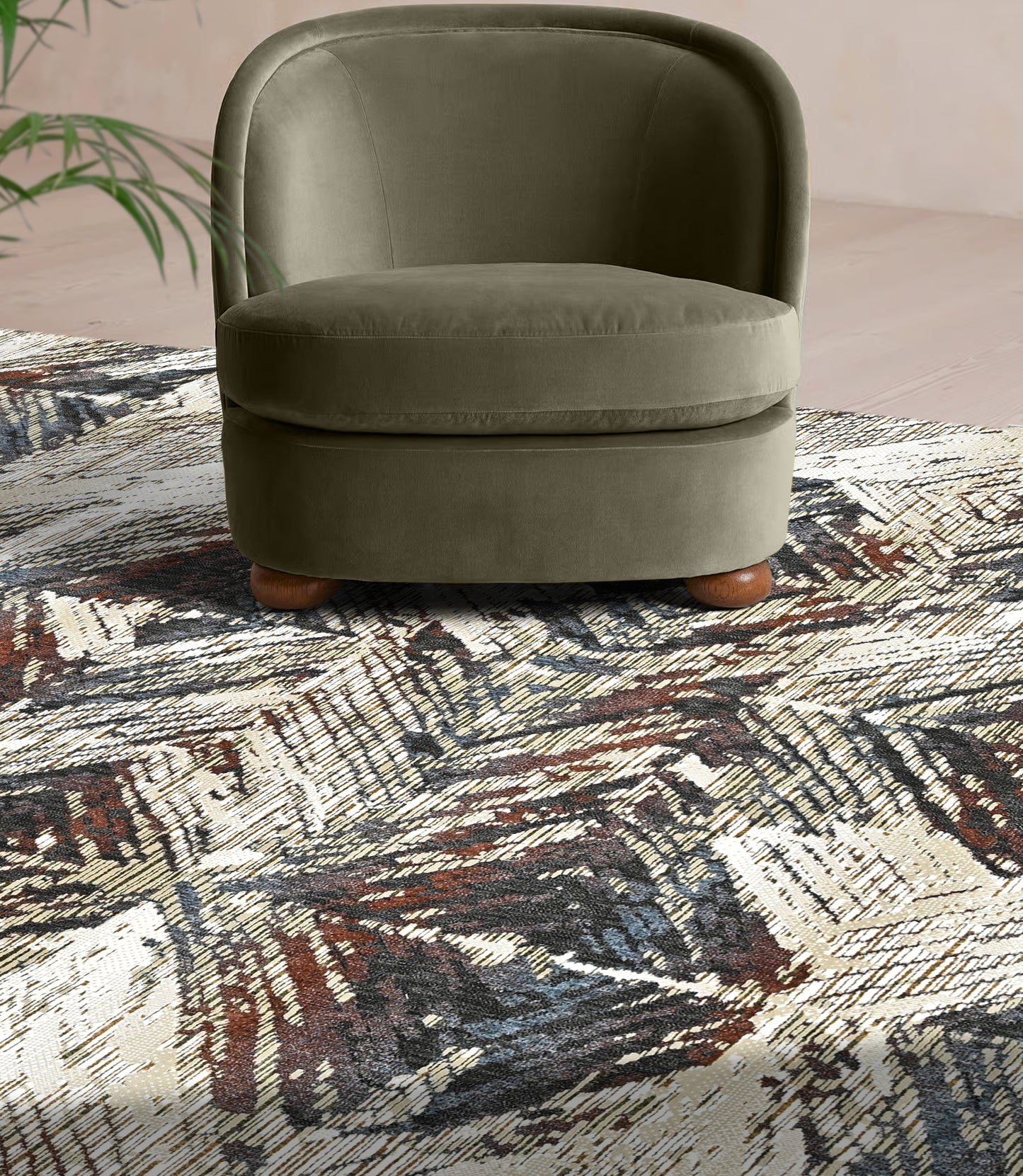 Tribal Mirage Powerloom Rug (UV22 Green)