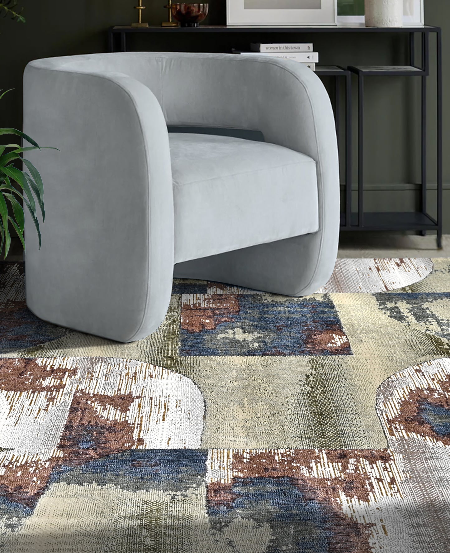 Geo Eclipse Powerloom Rug (UV23 Green)