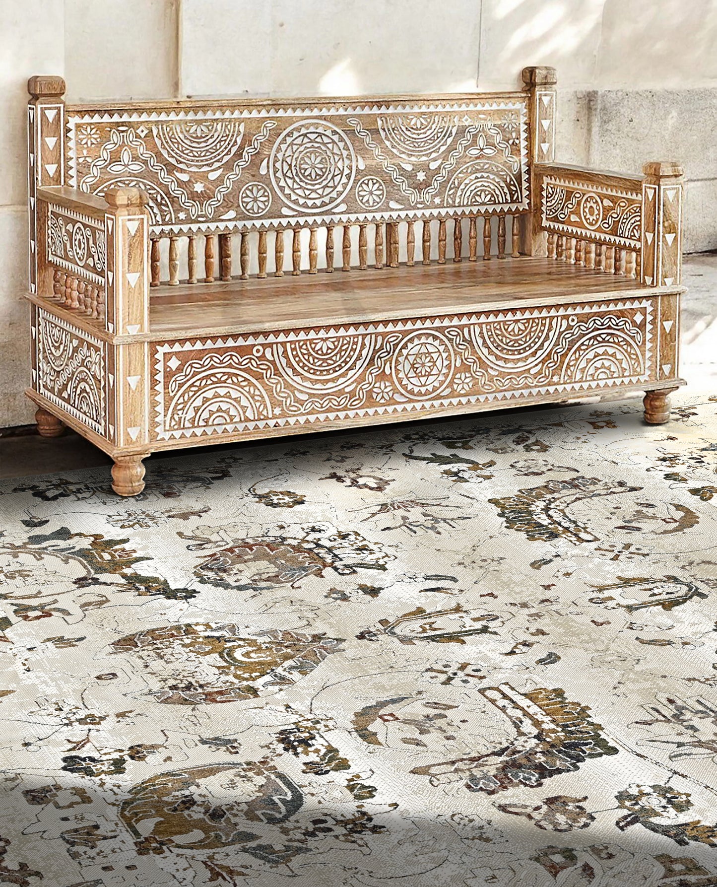 Florentine Relic Powerloom Rug (UV24 Ivory)