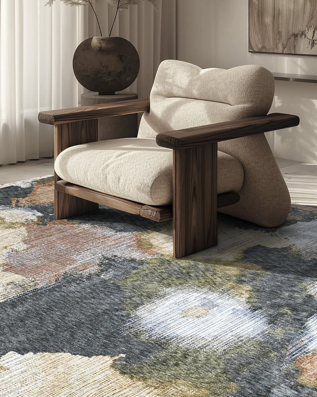 Kyoto Mist Powerloom Rug (UV-04 8-GREY)