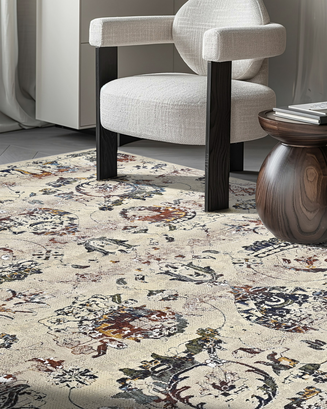 Persian Dusk Powerloom Rug (UV24 Blue)