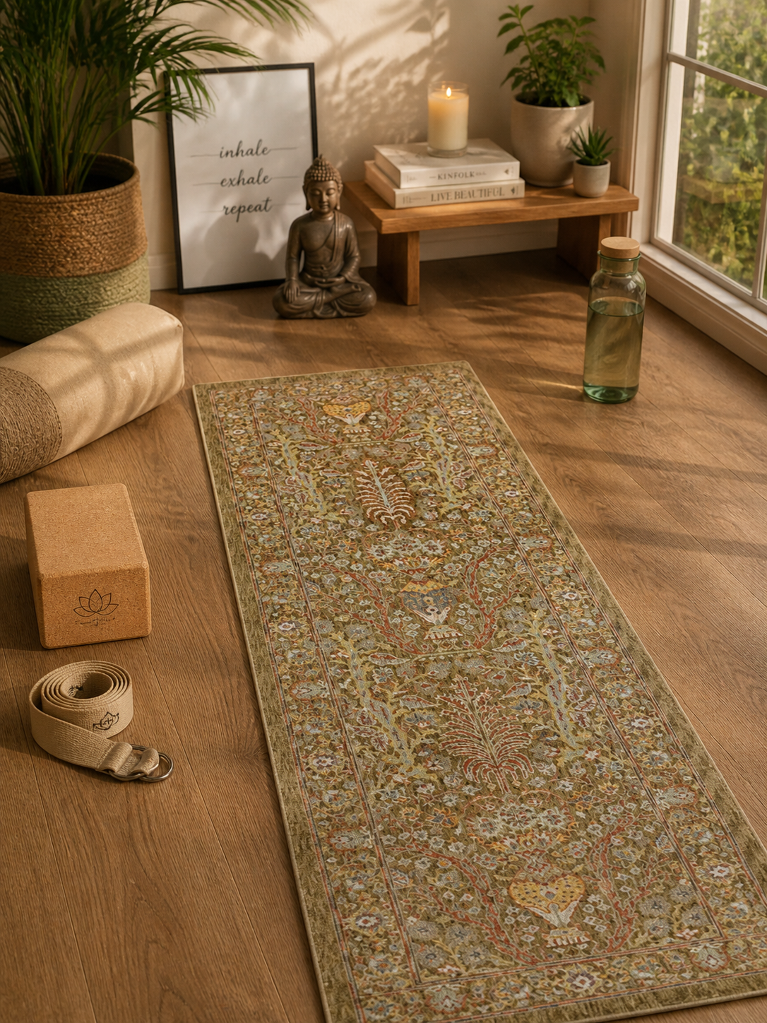 Olive Heritage Flow – Powerloom Yoga Mat