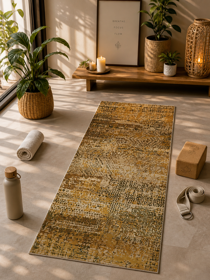 Golden Terrain Flow – Powerloom Yoga Mat