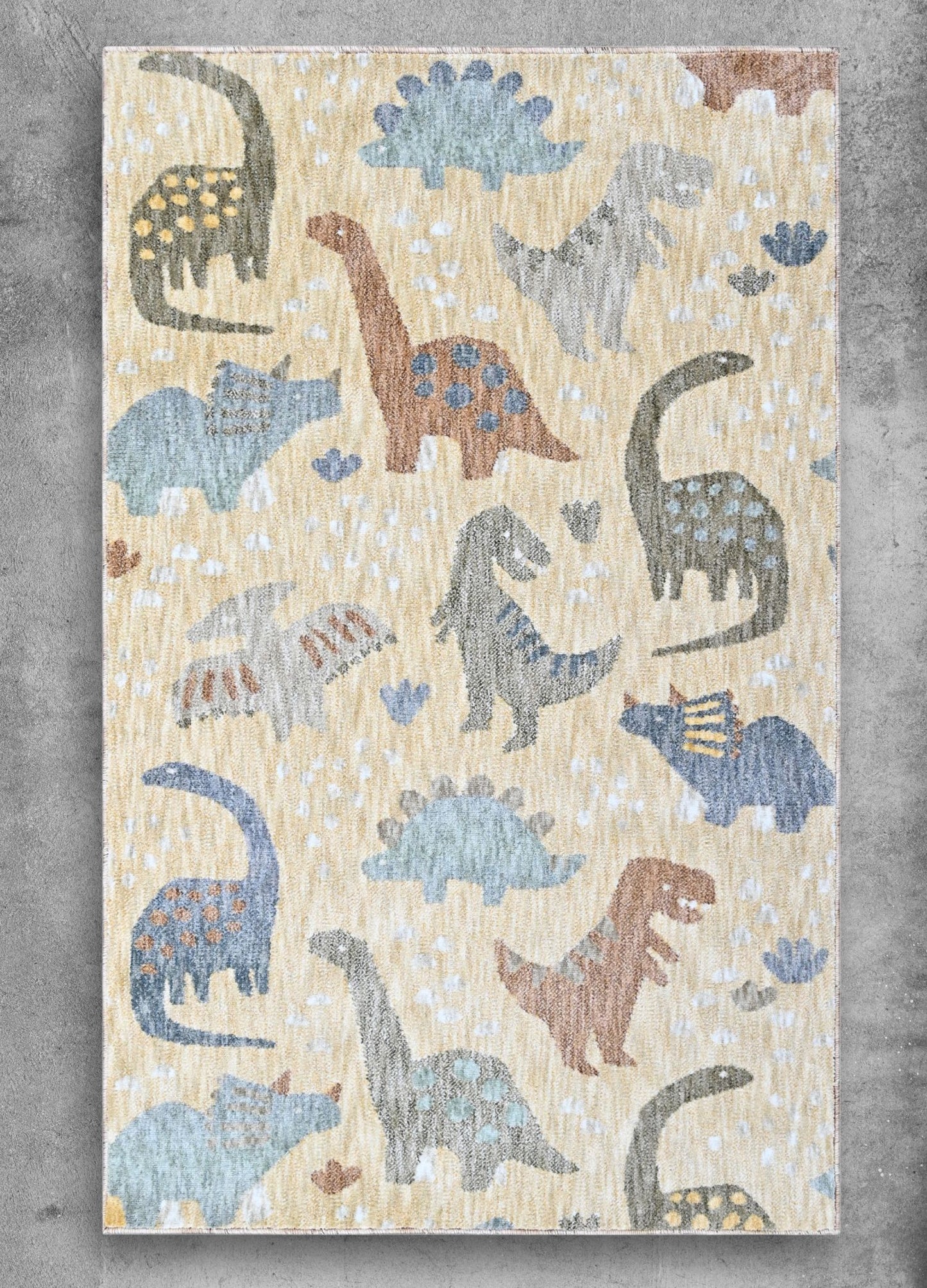Dino Gold Multi Kids Rug