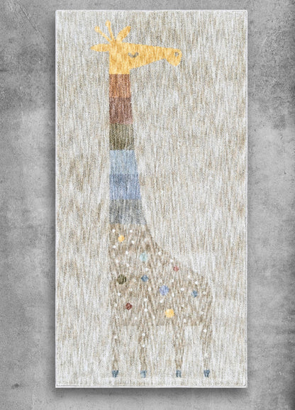 Giraffe Taupe Kids Rug