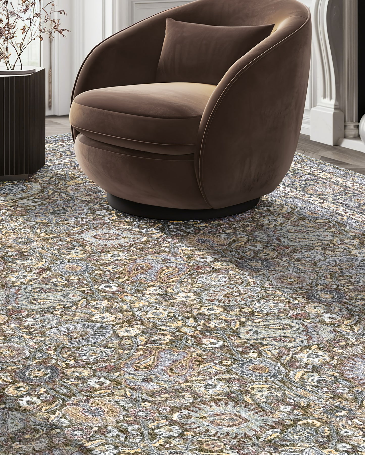 Regal Harmony Rug Olive/Silver (OSM-TM-25)
