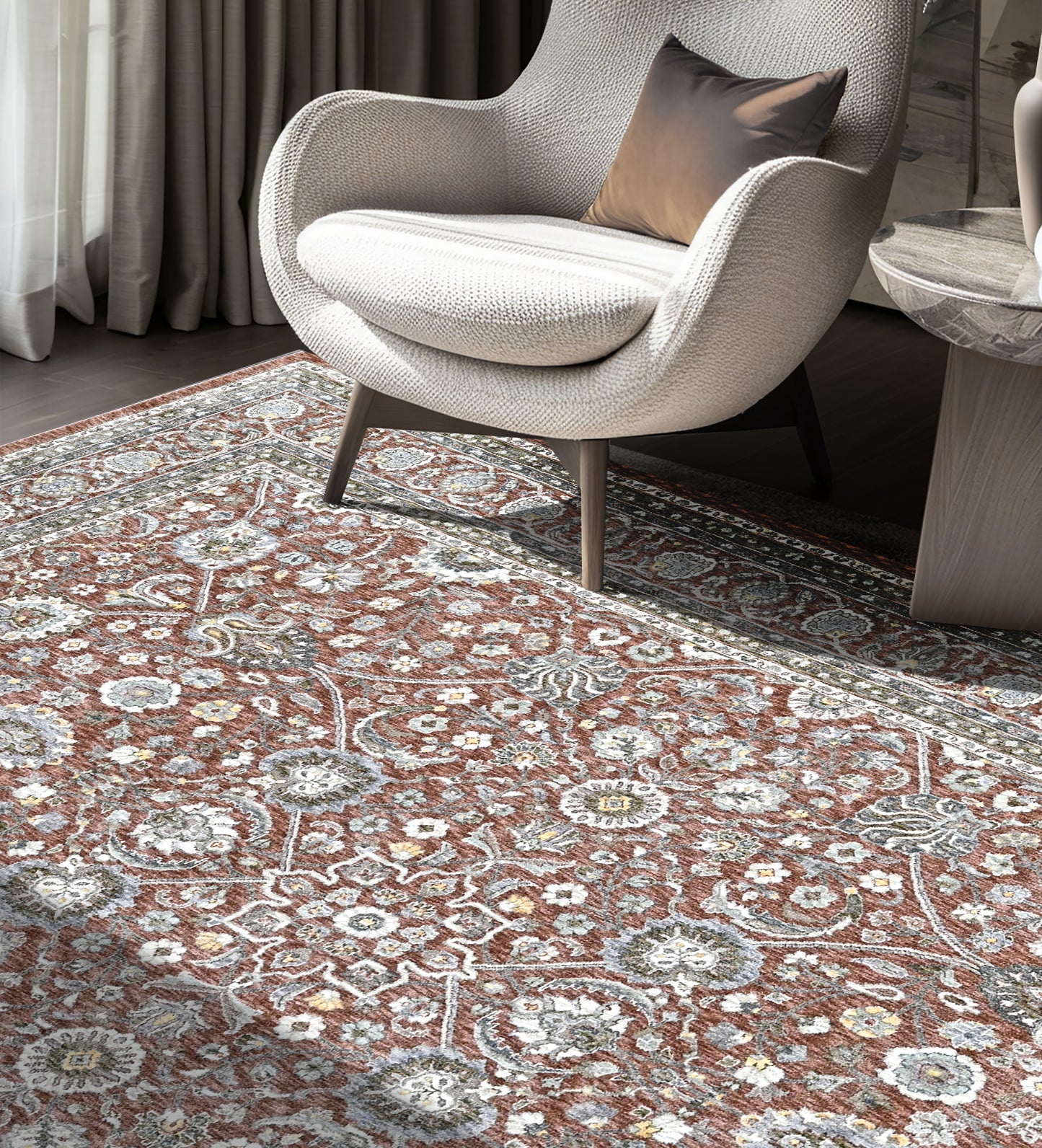 Regal Harmony Rug Rust/Olive (OSM-TM-25)