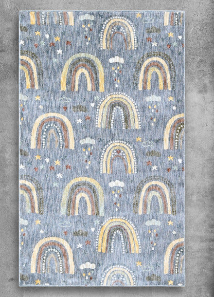 RAINBOW-BLUE Kids Rug