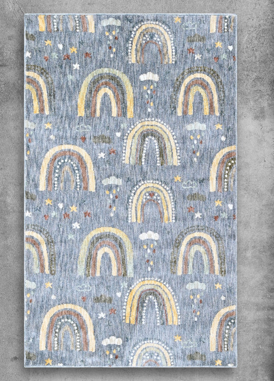 RAINBOW-BLUE Kids Rug