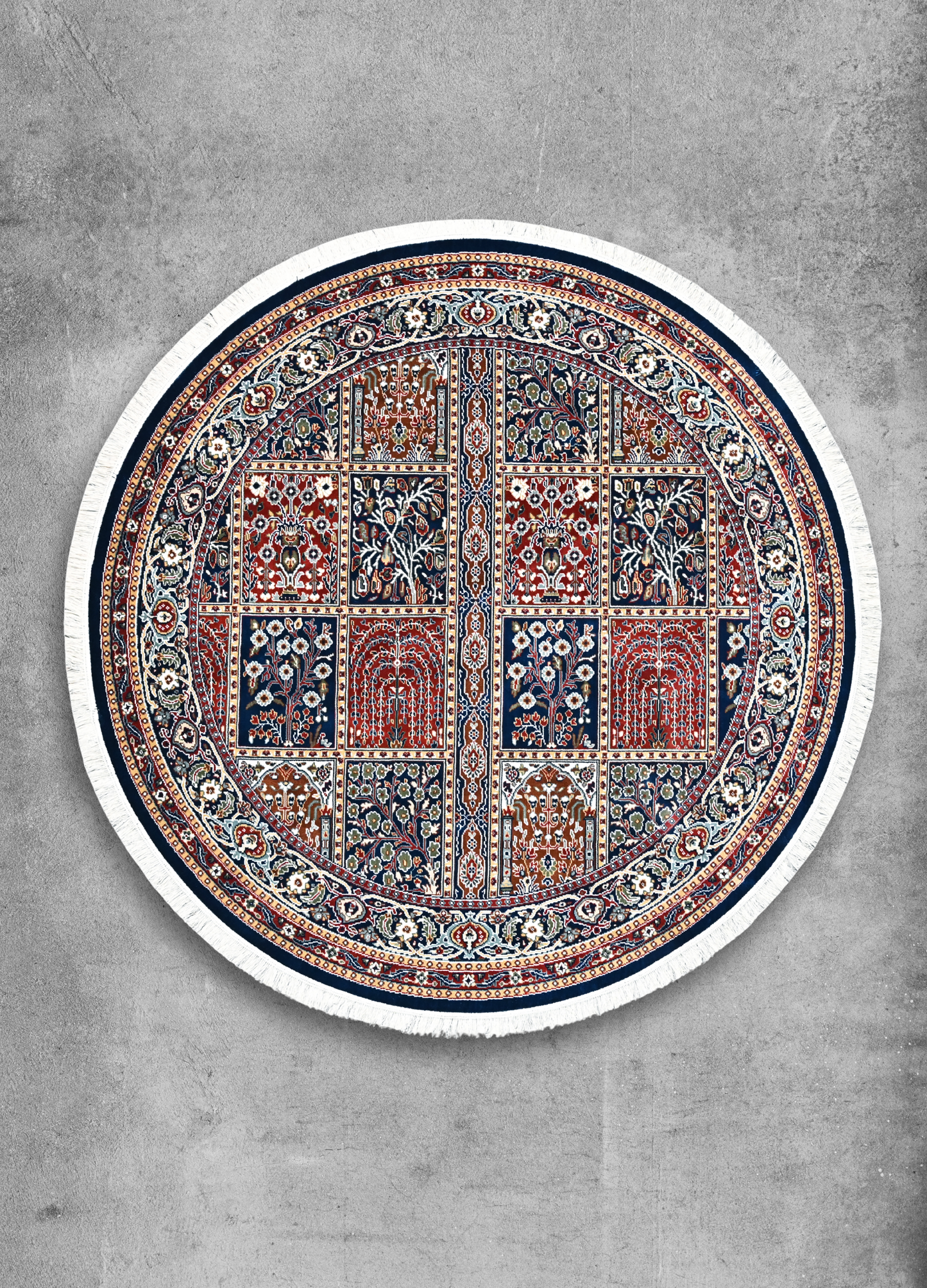 Nazakat Navy Round Rug