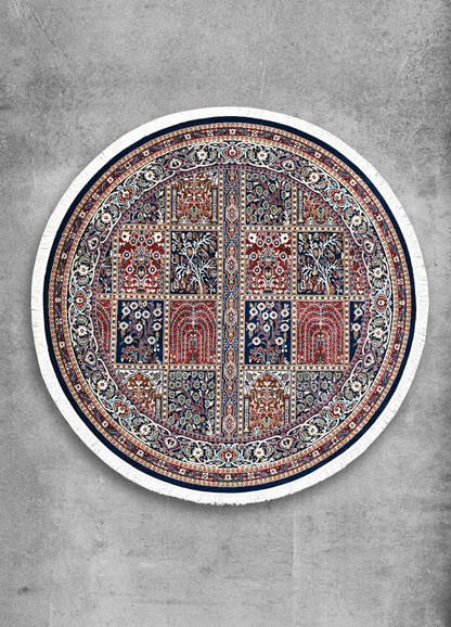 Nazakat Navy Round Rug