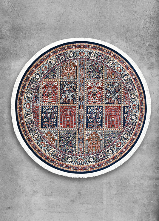Nazakat Navy Round Rug
