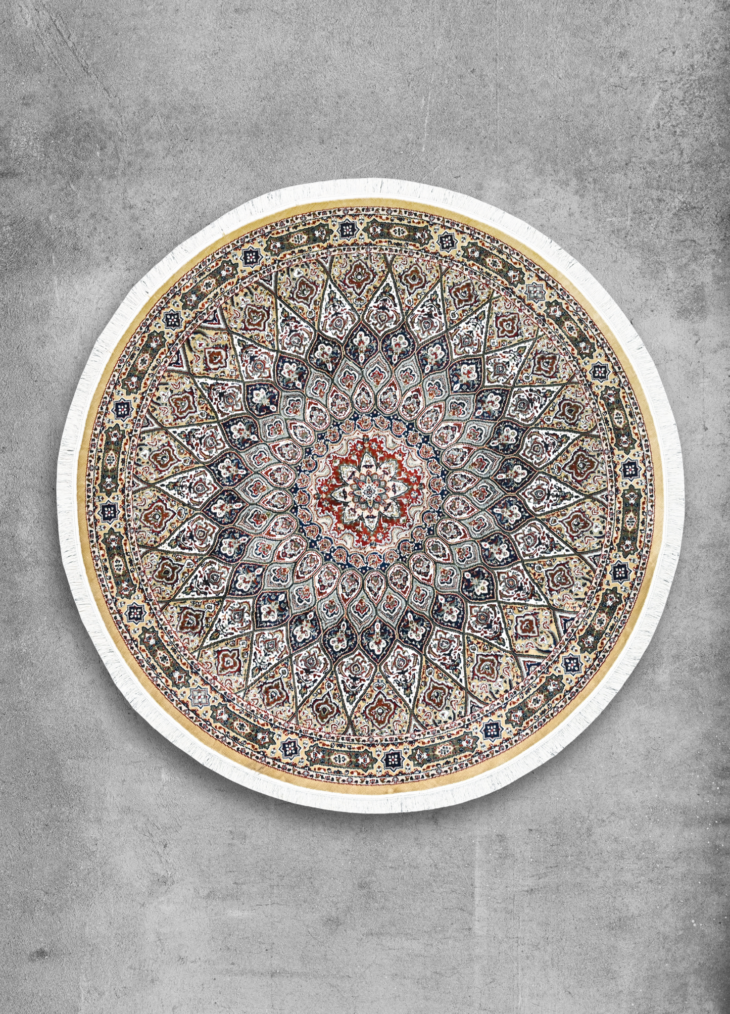 Zar-e-Zameen Yellow Round Rug