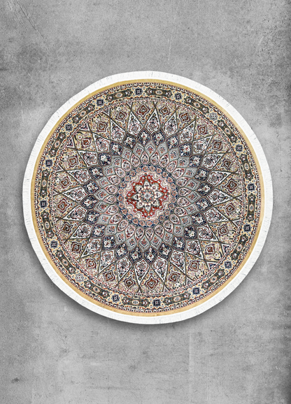 Zar-e-Zameen Yellow Round Rug