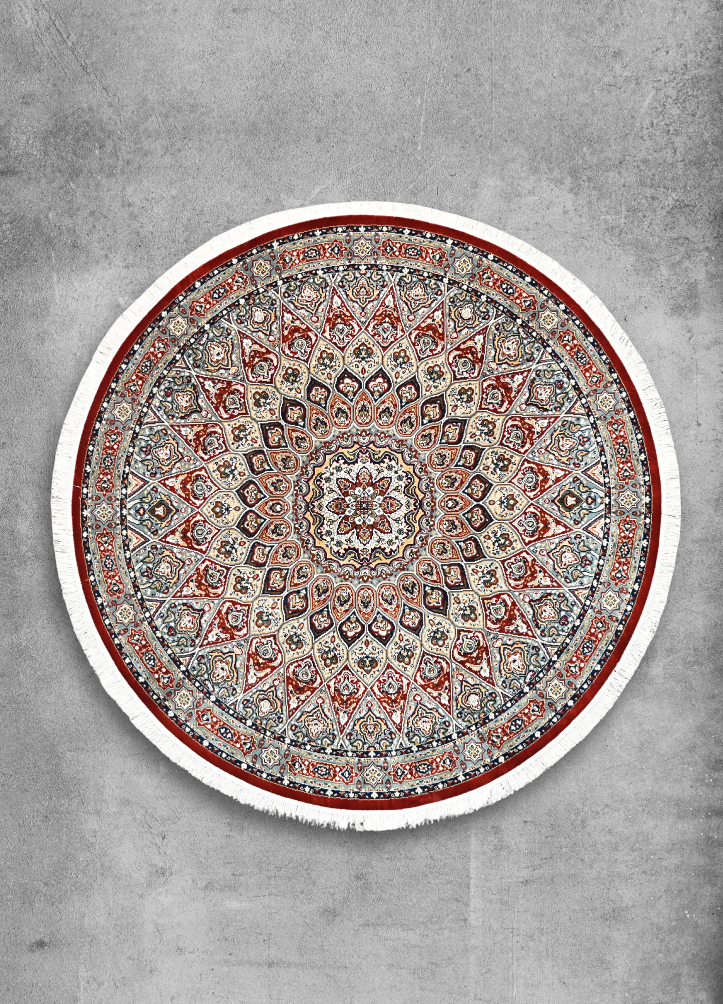 Rang-e-Zar Gold/Red Round Rug