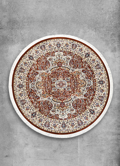 Rustam Heritage Rust Navy Round Rug