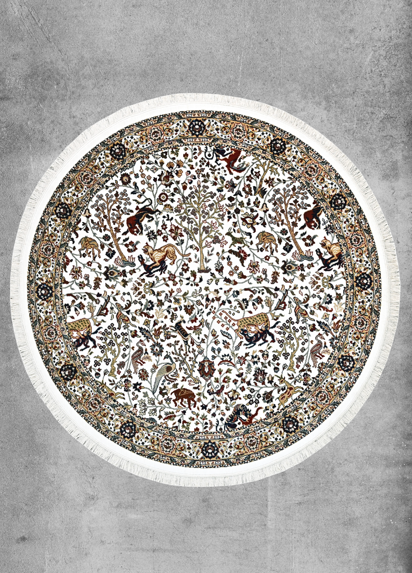 Safavid Pearl Round Rug