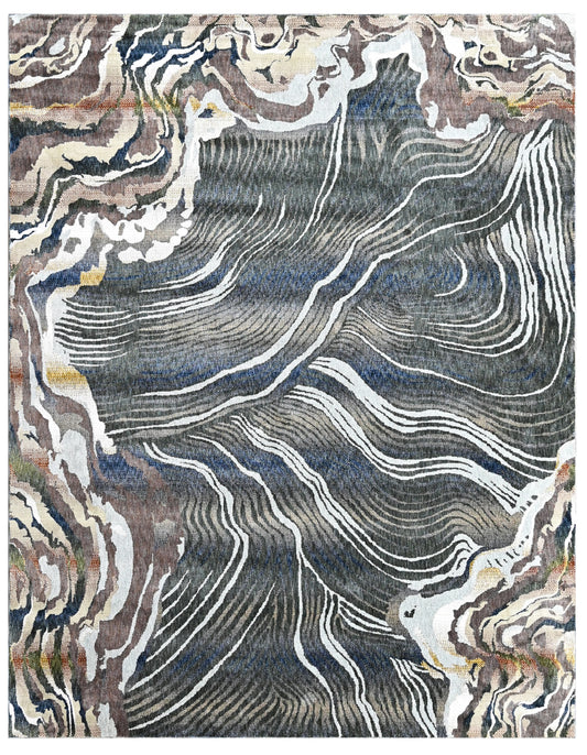 Obsidian Flow Powerloom Rug