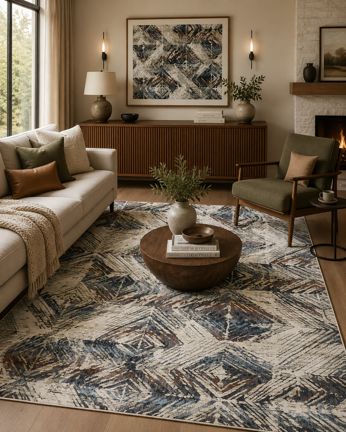 Tribal Mirage Powerloom Rug
