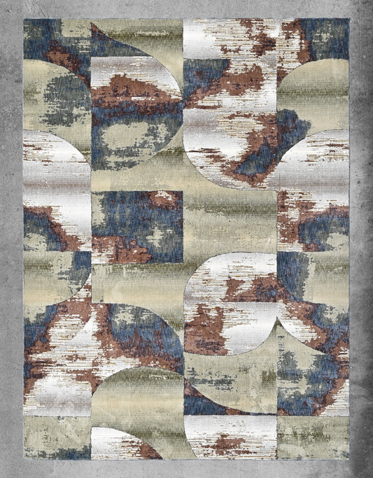 Geo Eclipse Powerloom Rug (UV23 Green)