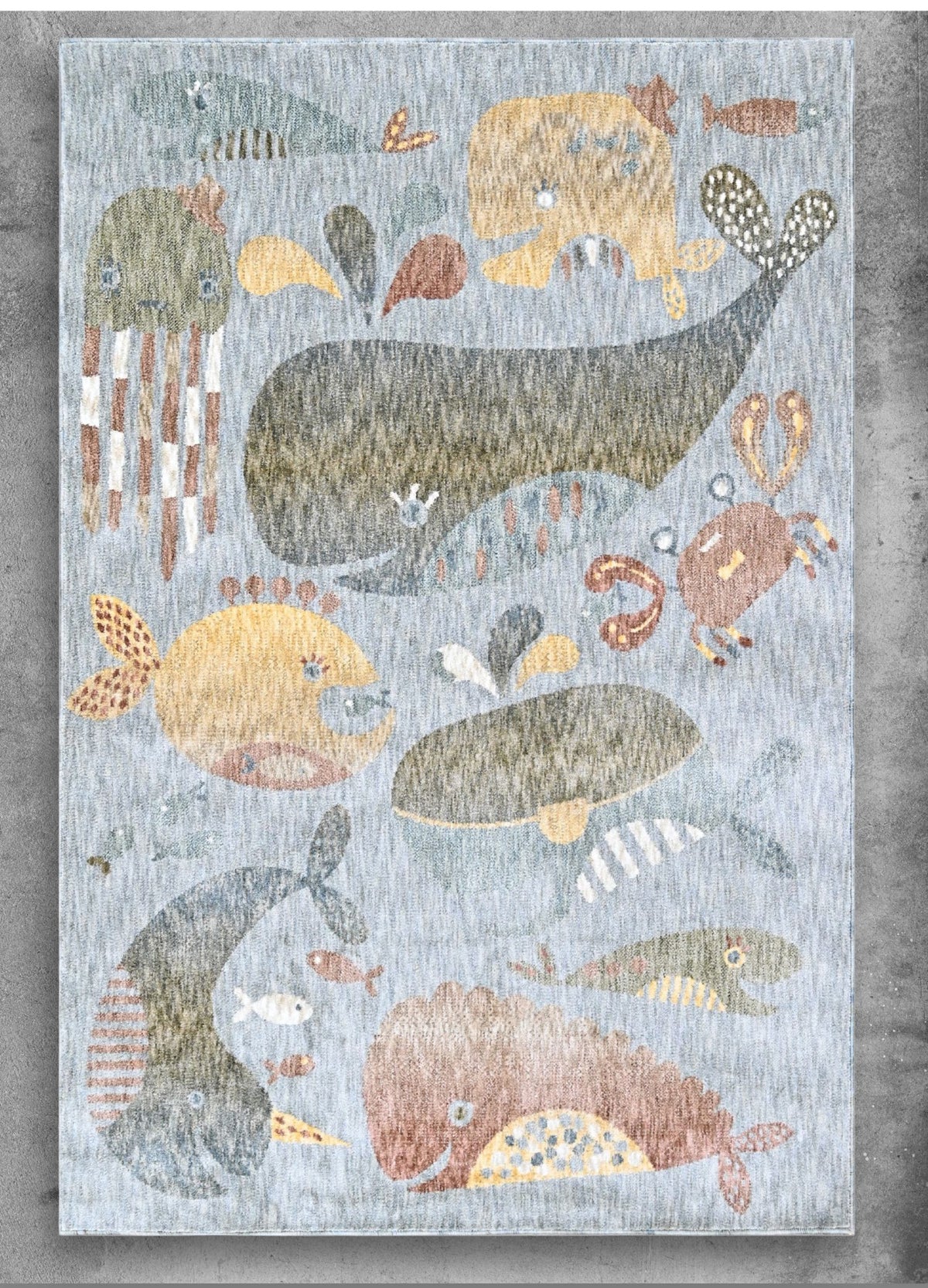 Whales Aqua Kids Rug